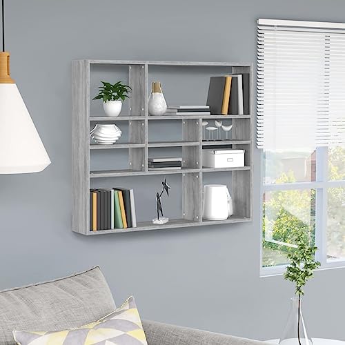 ZQQLVOO Wandregal Grau Sonoma Dekoregal Hängeregal für Schlafzimmer Büro 90x16x78 cm Holzwerkstoff ZQQLVOO Wandregal Grau Sonoma Dekoregal Hängeregal für Schlafzimmer Büro 90x16x78 cm Holzwerkstoff von ZQQLVOO