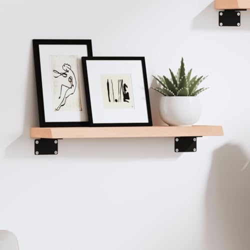 ZQQLVOO Wandregal Schwebendes Wandregal Dekoregal für Küche Schlafzimmer 40x10x2 cm Massivholz Eiche Unbehandelt von ZQQLVOO