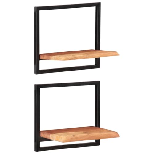 ZQQLVOO Wandregale 2 STK. Dekoregal Hängeregal für Küche Büro 40x24x35 cm Massivholz Akazie und Stahl ZQQLVOO Wandregale 2 STK. Dekoregal Hängeregal für Küche Büro 40x24x35 cm Massivholz Akazie und Stahl von ZQQLVOO