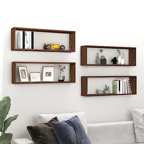 ZQQLVOO Wandregale 4 STK. Braun Eichen-Optik Hängeregal Pflanzenregal für Küche Büro 80x15x26,5cm Holzwerkstoff ZQQLVOO Wandregale 4 STK. Braun Eichen-Optik Hängeregal Pflanzenregal für Küche Büro 80x15x26,5cm Holzwerkstoff von ZQQLVOO