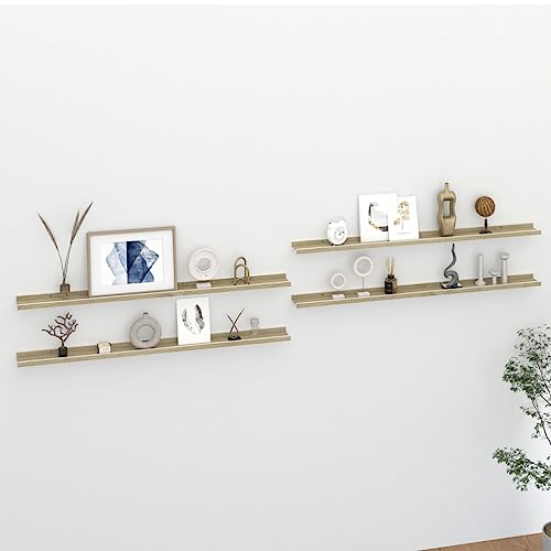 ZQQLVOO Wandregale 4 STK. Weiß und Sonoma-Eiche Hängeregal Aufbewahrungsregal für Büro Schlafzimmer 115x9x3 cm ZQQLVOO Wandregale 4 STK. Weiß und Sonoma-Eiche Hängeregal Aufbewahrungsregal für Büro Schlafzimmer 115x9x3 cm von ZQQLVOO