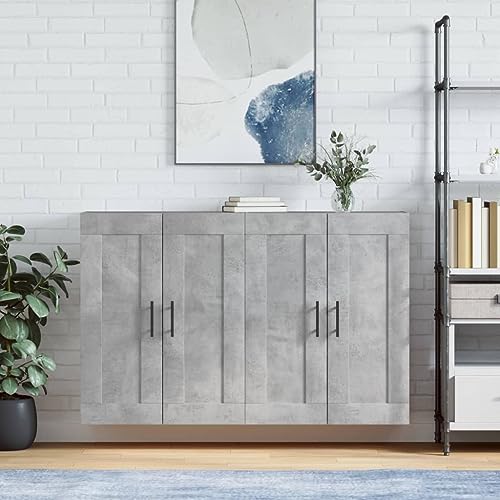 ZQQLVOO Wandschränke 2 STK. Betongrau Holzwerkstoff flurschrank sideboards for Innenraum Wohnzimmer von ZQQLVOO