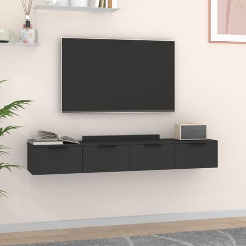 ZQQLVOO Wandschränke 2 STK. Schwarz Wandboard Bücherregal für Schlafzimmer Küche 68x30x20 cm Holzwerkstoff ZQQLVOO Wandschränke 2 STK. Schwarz Wandboard Bücherregal für Schlafzimmer Küche 68x30x20 cm Holzwerkstoff von ZQQLVOO