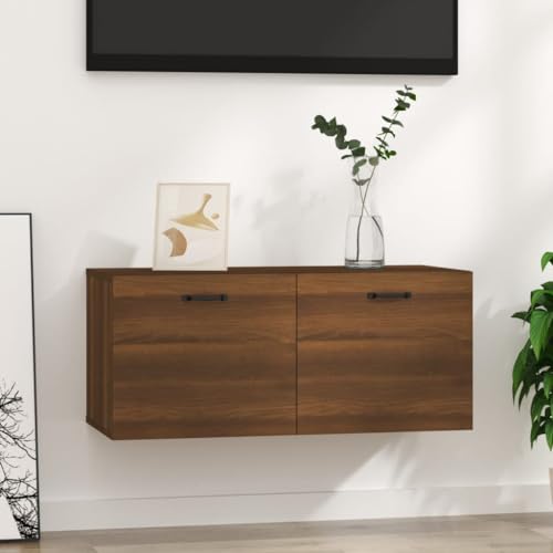 ZQQLVOO Wandschrank Braun Eichen-Optik Bücherregal Hängeregal für Büro Küche 80x36,5x35 cm Holzwerkstoff ZQQLVOO Wandschrank Braun Eichen-Optik Bücherregal Hängeregal für Büro Küche 80x36,5x35 cm Holzwerkstoff von ZQQLVOO