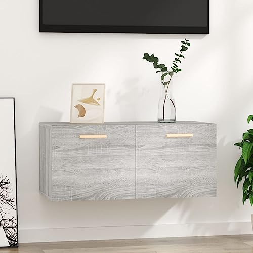 ZQQLVOO Wandschrank Grau Sonoma Hängeregal Schweberegal für Büro Schlafzimmer 80x35x36,5 cm Holzwerkstoff ZQQLVOO Wandschrank Grau Sonoma Hängeregal Schweberegal für Büro Schlafzimmer 80x35x36,5 cm Holzwerkstoff von ZQQLVOO