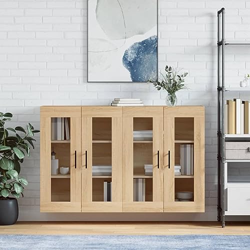 ZQQLVOO Wandschrank mit Glastüren aus Holzwerkstoff - Hängeschrank mit Stauraum für Wohnzimmer und Küche als Sideboard-Aufsatz oder Wandregal ZQQLVOO Wandschrank mit Glastüren aus Holzwerkstoff - Hängeschrank mit Stauraum für Wohnzimmer und Küche als Sideboard-Aufsatz oder Wandregal von ZQQLVOO