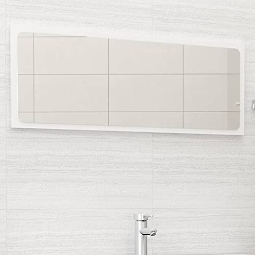 ZQQLVOO Wandspiegel für das Badezimmer Dekorative Wandspiegel Badspiegel Hochglanz-Weiß 100x1.5x37 cm Holzwerkstoff für Bad, Küche, Wohnzimmer oder Schlafzimmer von ZQQLVOO