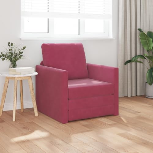 ZQQLVOO Weinroter Sessel mit modernem Design, bequemer Polsterung und robustem Holzrahmen für Wohnzimmer oder Lese-Ecke, platzsparend 74x77x81 cm von ZQQLVOO