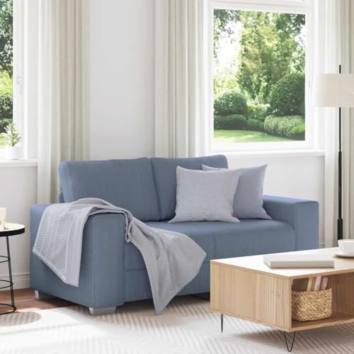ZQQLVOO Zweisitzer-Sofa Blau Gemütlicher Cord Sessel mit gepolsterten Sitzkissen für Wohnzimmer und Entspannung 120 cm Cordstoff von ZQQLVOO