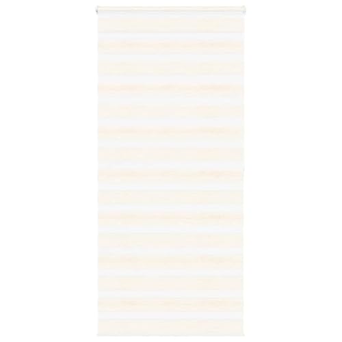 Zebra Jalousie Rollo mit Kettenzug für Sicht- und Sonnenschutz, 100% Polyester, kinderleicht zu reinigen, Zwei Montagemöglichkeiten (Wand oder Fenster), modernes Design von ZQQLVOO