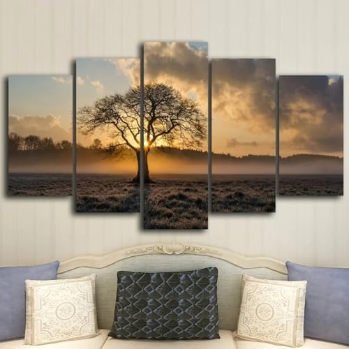 ZQSYFEWET 5 teilige leinwandbilder wandbilder wohnzimmer xxl 5 Teilig bild auf leinwand Bilder Wunderschöner Sonnenaufgang, Baum und Wolken Wandbilder Kunstdruck Wanddeko Wand Wanddekoration ZQSYFEWET 5 teilige leinwandbilder wandbilder wohnzimmer xxl 5 Teilig bild auf leinwand Bilder Wunderschöner Sonnenaufgang, Baum und Wolken Wandbilder Kunstdruck Wanddeko Wand Wanddekoration von ZQSYFEWET