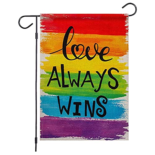 Regenbogen Gay Pride Fahne,Beidseitig Bedruckte Hof Dekoration Regenbogenflag LGBT Festival Carnival Flagge Fahne, Wetterfest, 30x45cm Mehrfarbig Gay flag (2 PC) von ZQTWJ