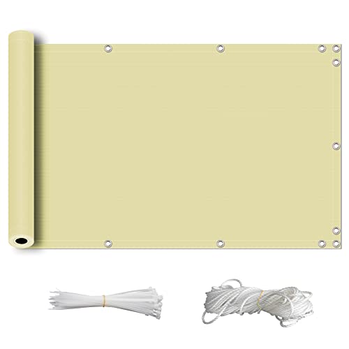 ZQXFZ Balkon Sichtschutz Balkon 150x250cm Balkon Dekoration Oxford-Stoff Sichtschutz, SchattenküHlung, Uv-Schutz Unsichtbar Von Innen Oder AußEn Balkon Sichtschutz -Sandgelb. ZQXFZ Balkon Sichtschutz Balkon 150x250cm Balkon Dekoration Oxford-Stoff Sichtschutz, SchattenküHlung, Uv-Schutz Unsichtbar Von Innen Oder AußEn Balkon Sichtschutz -Sandgelb. von ZQXFZ