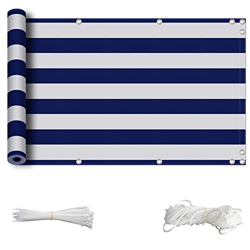 ZQXFZ Balkonverkleidung 110x900cm Sichtschutz Balkon Seitlich Balkon Zaun Sichtschutz Balkon-Verkleidung -Dunkelblaue Streifen. ZQXFZ Balkonverkleidung 110x900cm Sichtschutz Balkon Seitlich Balkon Zaun Sichtschutz Balkon-Verkleidung -Dunkelblaue Streifen. von ZQXFZ