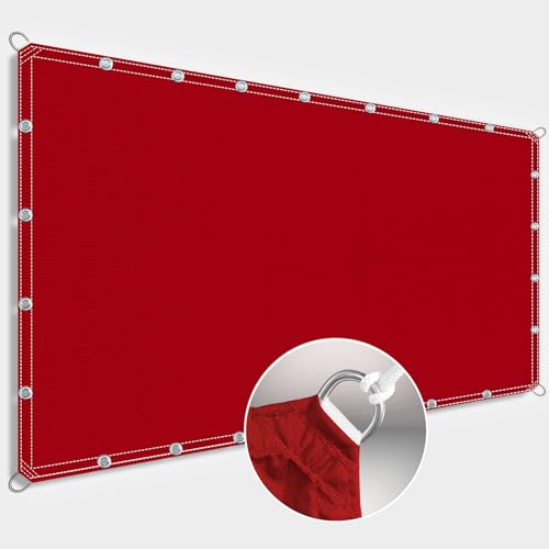 ZQXFZ Markisenstoffe Meterware 2.4x8m 400D Oxford-Stoff Sichtschutz, SchattenküHlung, Uv-Schutz Terrassendach wasserabweisender Schattenspender -Rot. von ZQXFZ