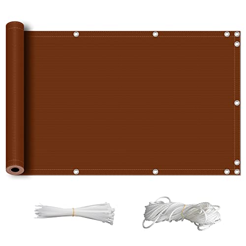 ZQXFZ Sichtschutz 60x300cm Balkon deko Oxford-Stoff Anti-Peeping, Wasserdicht, Staubdicht, Uv-Schutz Unsichtbar Von Innen Oder AußEn BalkongeläNder Sichtschutz -Rost Rot. von ZQXFZ