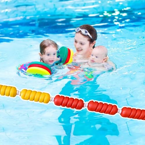 3,3 bis 60 Fuß lange schwimmende Sicherheitstrennleine für Schwimmbecken mit 2 Haken, Anti-Wellen-Sicherheitsseil für Schwimmbahnen bei Flachschwimmwettbewerben(Nylon,6m/20ft) von ZQXYXFUS