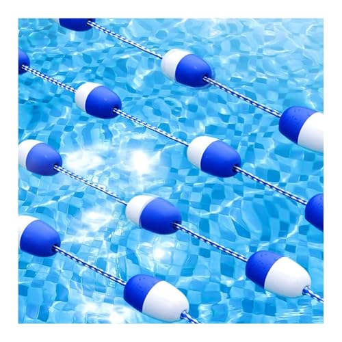 3,3 bis 60 Fuß schwimmende Sicherheitstrennleine für Schwimmbäder, Anti-Wellen-Sicherheitsseil mit 2 Haken für den Flachwasserbereich von Schwimmclubs(Blue,6m/20ft) von ZQXYXFUS