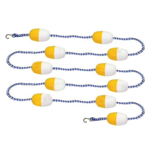 3,3 bis 60 Fuß schwimmende Sicherheitstrennleine für Schwimmbäder, Anti-Wellen-Sicherheitsseil mit 2 Haken für den Flachwasserbereich von Schwimmclubs(Yellow,6m/20ft) von ZQXYXFUS