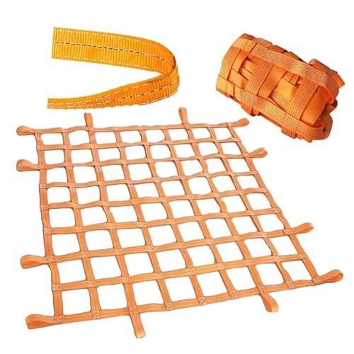 Hebenetze für Ladungen - Gurtnetz, Ladungssicherungsnetz, Hebenetzgurte, flaches Hebenetz aus Polyester, Sicherheits-Hebenetz zum Aufhängen, Tragkraft 0,3–3,5 Tonnen(1.5 X 1.5M/Mesh 10cm/Load 1t) von ZQXYXFUS