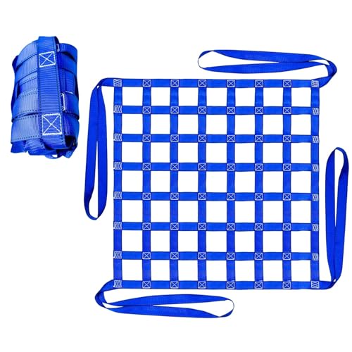 Hochleistungs-Ladungshebenetz, flache Hebenetze aus Polyester, Hebenetzgurte, Takelagegurt für den Transport von Bau- und Takelagearbeiten(1 X 1M/Mesh 10cm/Load 1t) von ZQXYXFUS
