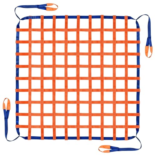 Hochleistungs-Ladungshebenetz, flache Hebenetze aus Polyester, Hebenetzgurte, Takelagegurt für den Transport von Bau- und Takelagearbeiten(2 X 2M/Mesh 20cm/Load 3.5t) von ZQXYXFUS