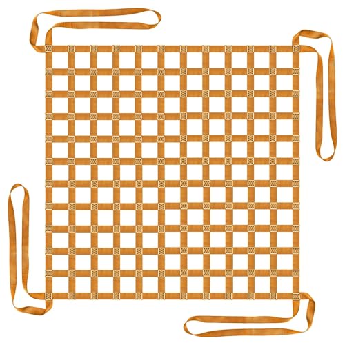 Hochleistungs-Ladungshebenetz, reißfeste, flache Hebeschlinge aus Polyester mit verstärkten Gurten, zum Be- und Entladen, Heben und Aufrüsten(1.5 X 1.5M/Mesh 10cm/Load 2t) von ZQXYXFUS