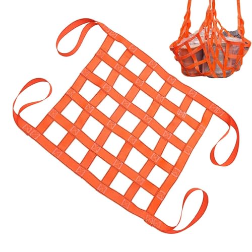 Hochleistungs-Ladungshebenetz, reißfeste, flache Hebeschlinge aus Polyester mit verstärkten Gurten, zum Be- und Entladen, Heben und Aufrüsten(2 X 2M/Mesh 15cm/Load 2.5t) von ZQXYXFUS
