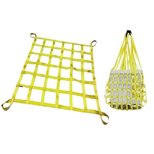Lastenhebenetz - Hängenetz zum Abschleppen, Lastennetz für die Ladefläche eines Pickups, Lastenhebenetz, flaches Hebenetz aus Polyester mit quadratischen Maschen(1.5 X 1.5M/Mesh 10cm/Load 2t) von ZQXYXFUS