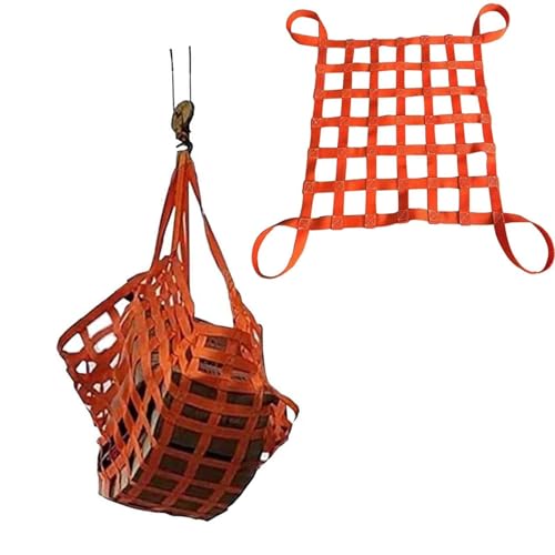 Lastenhebenetz - Hängenetz zum Abschleppen, Lastennetz für die Ladefläche eines Pickups, Lastenhebenetz, flaches Hebenetz aus Polyester mit quadratischen Maschen(4 X 4M/Mesh 20cm/Load 3.5t) von ZQXYXFUS