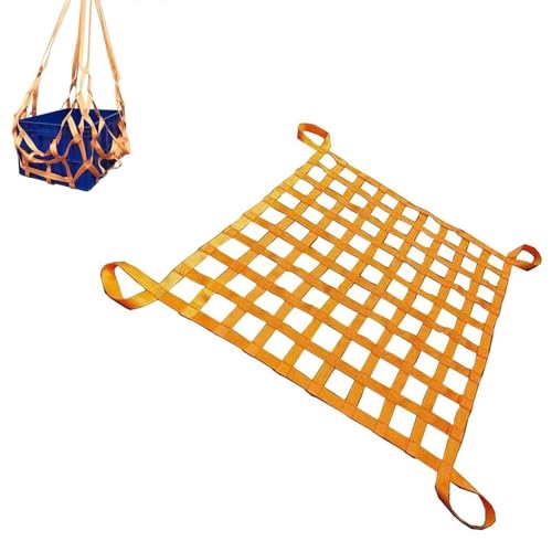 Lastenhebenetz - Hängenetz zum Abschleppen, Lastennetz für die Ladefläche eines Pickups, Lastenhebenetz, flaches Hebenetz aus Polyester mit quadratischen Maschen(4 X 4M/Mesh 20cm/Load 3.5t) von ZQXYXFUS