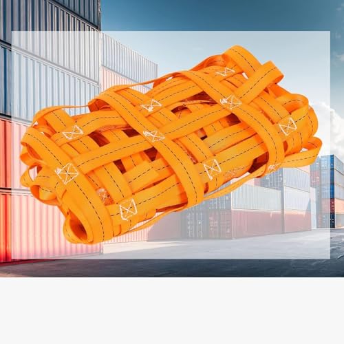 Polyester Ladungshebenetze - Reißfeste Hebenetzgurte, flache Polyester Schlingennetze, Hängenetze für Schiffsbe und entladedocks, Materialtransportbänder(1 X 1M/Mesh 10cm/Load 1t) von ZQXYXFUS