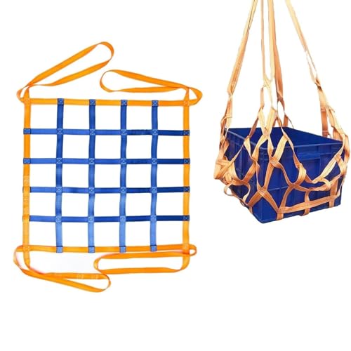 Polyester Ladungshebenetze - Reißfeste Hebenetzgurte, flache Polyester Schlingennetze, Hängenetze für Schiffsbe und entladedocks, Materialtransportbänder(1.5 X 1.5M/Mesh 10cm/Load 500kg) von ZQXYXFUS