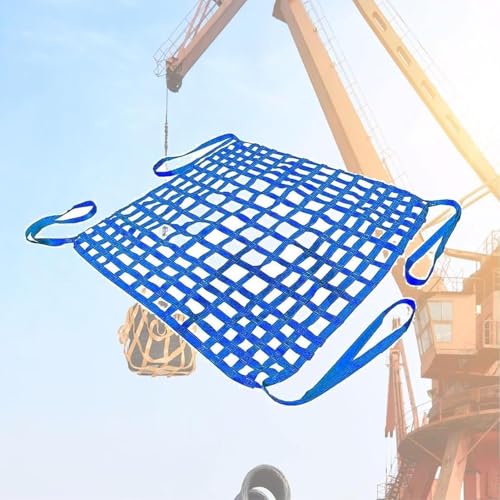 Polyester Ladungshebenetze - Reißfeste Hebenetzgurte, flache Polyester Schlingennetze, Hängenetze für Schiffsbe und entladedocks, Materialtransportbänder(2 X 2M/Mesh 15cm/Load 2.5t) von ZQXYXFUS