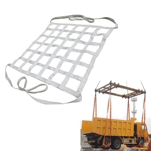 Polyester Ladungshebenetze - Reißfeste Hebenetzgurte, flache Polyester Schlingennetze, Hängenetze für Schiffsbe und entladedocks, Materialtransportbänder(2 X 2M/Mesh 15cm/Load 2t) von ZQXYXFUS