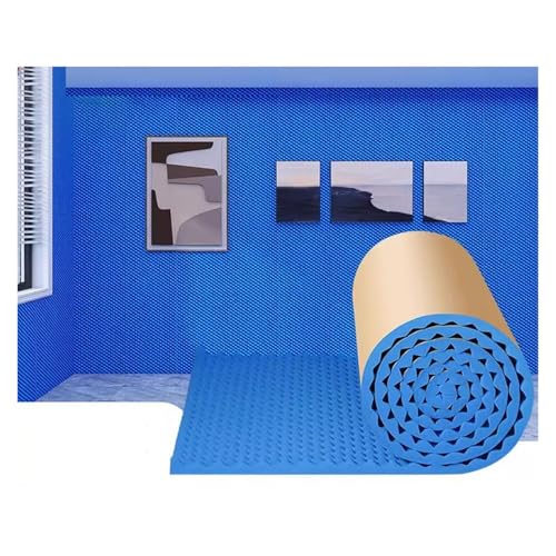 Schalldämmender Schaumstoff zur Geräuschdämmung – 2 cm dicke, selbstklebende, schallabsorbierende Baumwolle, Akustikplatten für Studio, Heimkino, KTV(Blue,10M) von ZQXYXFUS