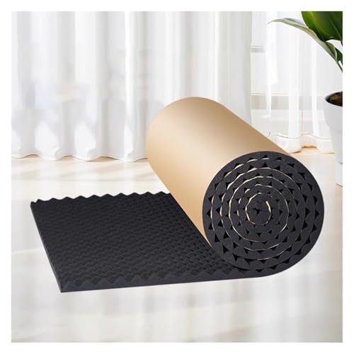 Schalldämmung Schallschutzschaum Schalldämmungs Schallschutzschaums, 2 cm Dicke Selbstklebende Studio-Sound-Akustikmatte, Feuerfeste Geräuschunterdrückung Schalldämmung Baumwolle(Black,6M) von ZQXYXFUS