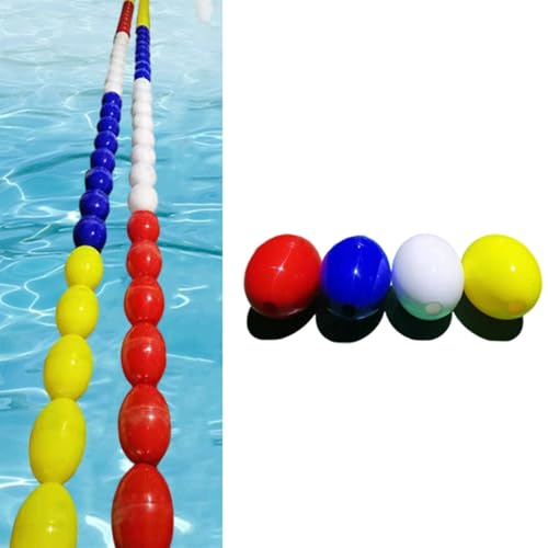 Schwimmbahnleine mit Schwimmkörpern, Ausrüstung zur Trennung von Schwimmbahnen in Freibädern – Effektive Sichtbarkeit, Bojen-Sets(Steel wire,12m/40ft) von ZQXYXFUS