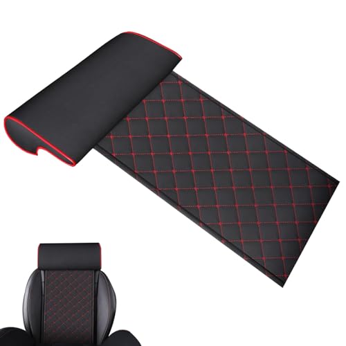 ZQYCD Auto-sitzkissen Für SsangYong Rexton 2004-2011, VerläNgerung des Autositzes Beinauflage Beine Kissen Aus Leder Mit Komfort Autositz Innenraum Zubehör,B/Black and Red von ZQYCD