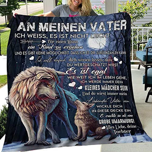 ZQYMM Kuscheldecke An Meine Papa Geschenk Geburtstag Personalisierte Decke Geschenke für Papa Vatertagsgeschenk Geburtstagsgeschenk für Papa/Vater Flannel Letter Blanket Vater Geschenk von ZQYMM