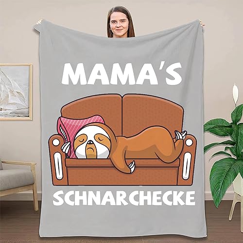 ZQYMM Personalisierte Decke Geschenk für Mama- Muttertagsgeschenk für Mama, Geschenk Geburtstag Geschenkideen für Mama-Faultier Kuscheldecke,Bester Mama Geschenke von ZQYMM