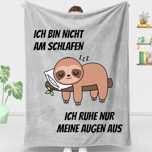 ZQYMM Geschenke für Frauen und Männer, Lustige Faultier Decke, Weihnachten Geburtstag Witzige Geschenke für Mama und Papa Faultier Kuscheldecke von ZQYMM