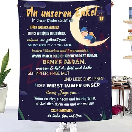 Kuscheldecke Flauschige Deutsche Briefdecke Nachricht Decke An Unseren Enkel von Opa Oma Personalisierte Flanell Wohndecke Extra Weich Warm Wohndecke Fleecedecke für Geburtstag Weihnachten Kuscheldecke Flauschige Deutsche Briefdecke Nachricht Decke An Unseren Enkel von Opa Oma Personalisierte Flanell Wohndecke Extra Weich Warm Wohndecke Fleecedecke für Geburtstag Weihnachten von ZQYMM