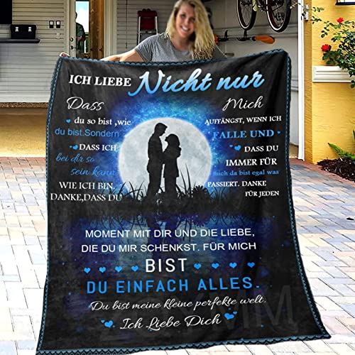 Kuscheldecke Geschenk für Frau, Geburtstag Weihnachten Hochzeitstag Geschenke für Frauen, Flauschige Decke An Meine Frau Von Mann, extra weich & warm Wohndecke Flanell Fleecedecke von ZQYMM