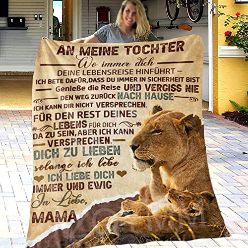 ZQYMM Kuscheldecke Personalisierte An Meine Tochter Von Mama, Mutter für Tochter Decke flauschig Geschenke, Super Weiche Decke Flanell eeignet Für Sofa Reisen, 18 Geburtstag Mädchen von ZQYMM