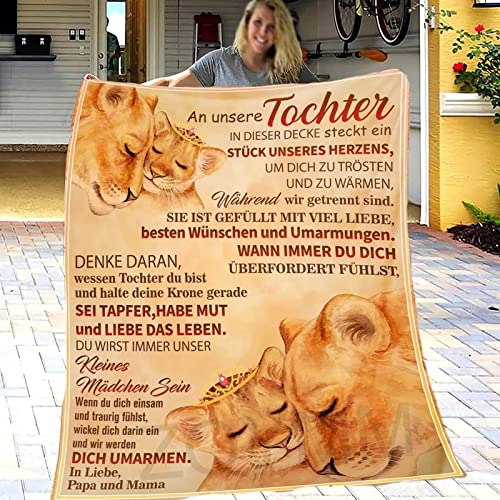 ZQYMM Kuscheldecke Personalisierte An Meine Tochter Von Mama und Papa, Eltern für Tochter Decke flauschig Geschenke, Super Weiche Decke Flanell eeignet Für Sofa Reisen, 18 Geburtstag Mädchen von ZQYMM