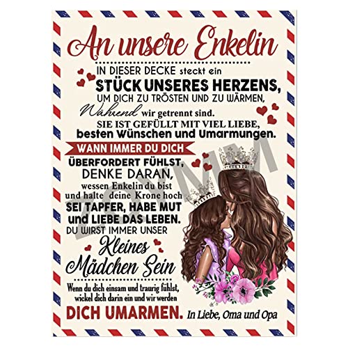 Kuscheldecke Personalisierte Decke An Unsere Enkelin von Oma und Opa,Großeltern für Enkelin Briefdecke Positiv Ermutigen Wohndecke für Couch Tv-Decken Geschenk,Großeltern zu Enkelin A,150*220CM Kuscheldecke Personalisierte Decke An Unsere Enkelin von Oma und Opa,Großeltern für Enkelin Briefdecke Positiv Ermutigen Wohndecke für Couch Tv-Decken Geschenk,Großeltern zu Enkelin A,150*220CM von ZQYMM