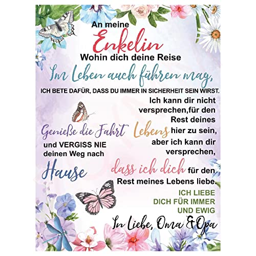 Kuscheldecke Personalisierte Decke An Unsere Enkelin von Oma und Opa,Großeltern für Enkelin Briefdecke Positiv Ermutigen Wohndecke für Couch Tv-Decken Geschenk,Großeltern zu Enkelin B,150*200CM Kuscheldecke Personalisierte Decke An Unsere Enkelin von Oma und Opa,Großeltern für Enkelin Briefdecke Positiv Ermutigen Wohndecke für Couch Tv-Decken Geschenk,Großeltern zu Enkelin B,150*200CM von ZQYMM