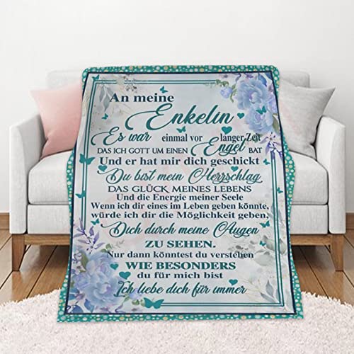 Kuscheldecke Personalisierte Decke Geschenk An Meine Enkelin,Oma für Enkelin Deutsch Nachricht Briefdecke Positiv Ermutigen Wohndecke Flanelldecke für Couch Bett Tv-Decken,An Meine Enkelin B,150*200CM Kuscheldecke Personalisierte Decke Geschenk An Meine Enkelin,Oma für Enkelin Deutsch Nachricht Briefdecke Positiv Ermutigen Wohndecke Flanelldecke für Couch Bett Tv-Decken,An Meine Enkelin B,150*200CM von ZQYMM
