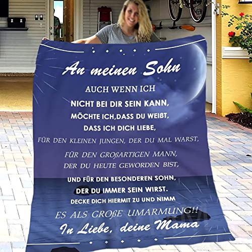 ZQYMM Personalisierte Decke An Meine Sohn von Mama, Mutter für Sohn kuscheldecke flauschig Geschenke, Luftpost Decke Positiv Ermutigen Sie Ihre Sohn,Geschenke Für Geburtstag von ZQYMM